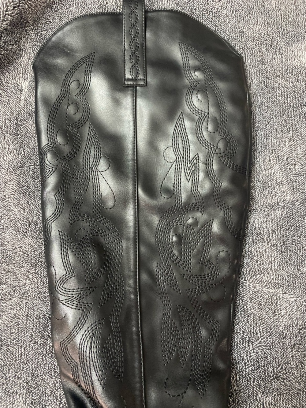 Lulus Black Western Knee-High Embroidered Cowgirl Boots Festival Concert Size 10 - Picture 4 of 10